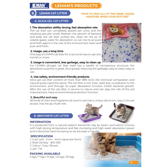  CAT LITTER  FOR ANIMALS